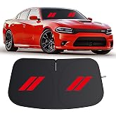 Windshield Sun Shade for Dodge Charger 2011-2024, 300T Silver Sun Visor Foldable Front Window Sunshade Sun Visor Protector Block UV Rays （2011-2024）