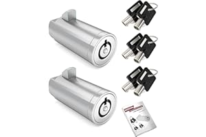 Naissian Universal Vending Machine Lock with Keys Aliked,Tubular Cylinder Lock Compatible for Pepsi,Coke Machine, Snack Machine Coffee Maker, 32MM，Pack of 2, 6 Keys Aliked