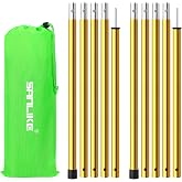 SANLIKE 75" Adjustable Aluminum Tent Poles, Yellow Tarp Poles, 2-Pack | Yellow 5-section poles for outdoor lovers. Adjustable, sturdy support for backyard canopy, beach shelter, park awnings
