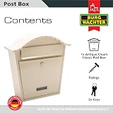 Burg-Wächter MB01AC Antique Cream Classic Wall Mounted Galvanised Steel Post Box view 3