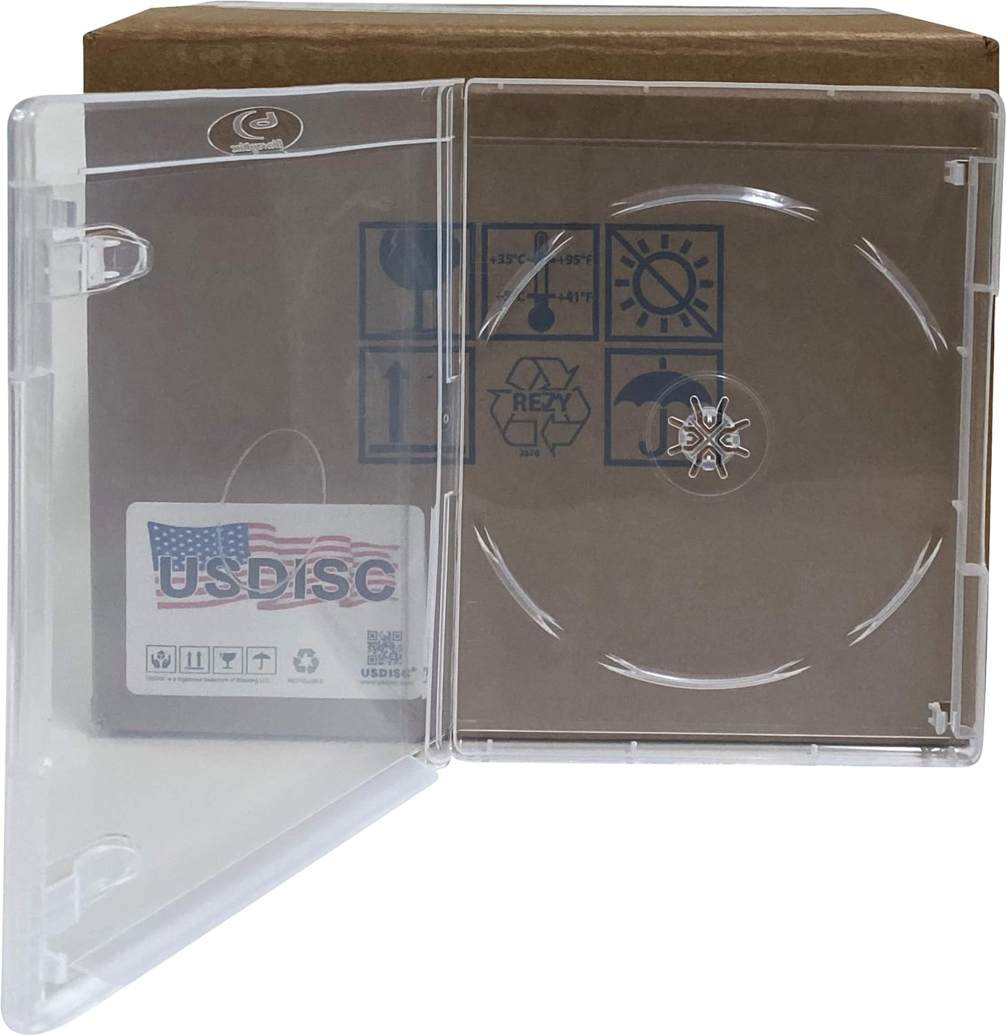 USDISC Bluray Cases Standard 14mm, Single 1 Disc, Clear