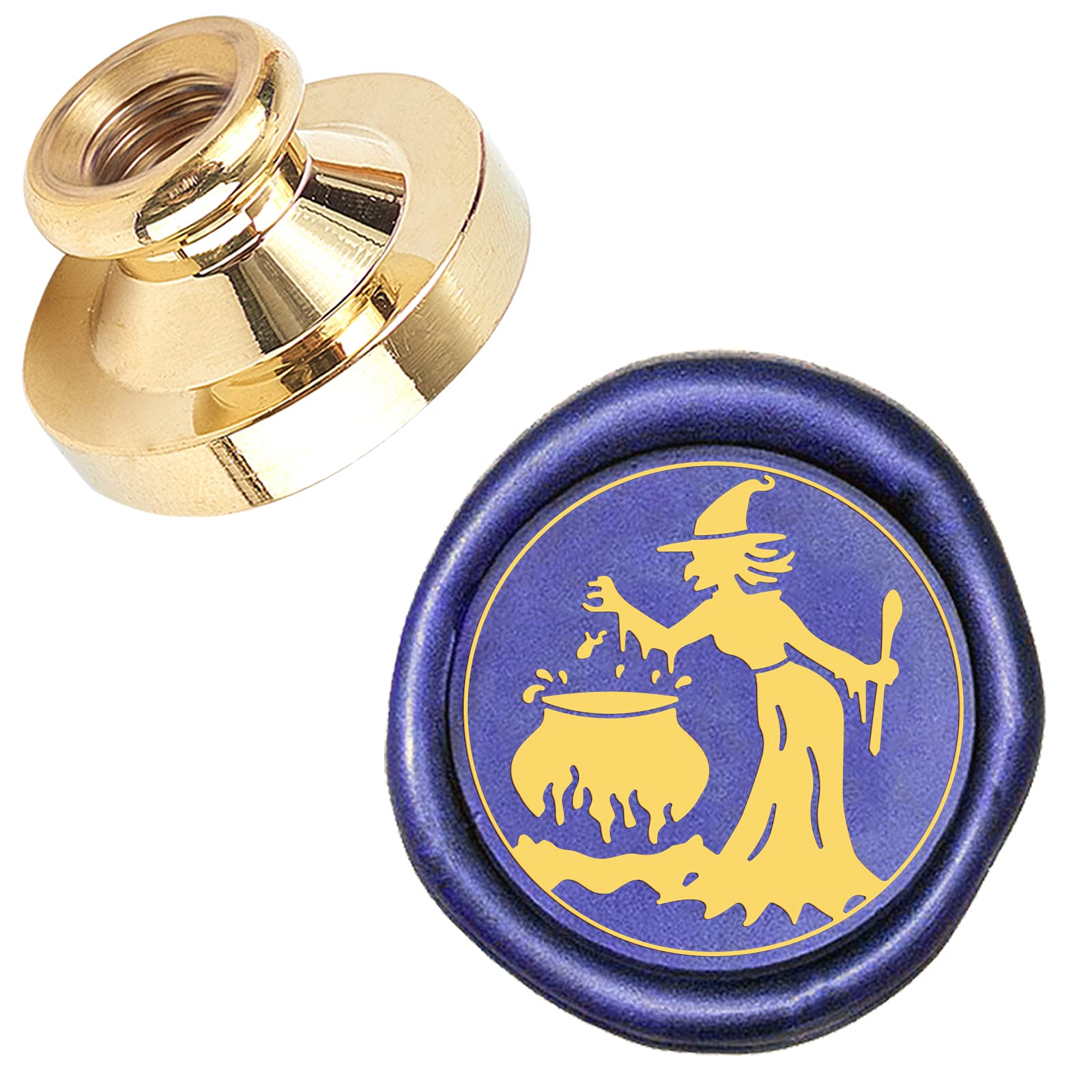 CRASPIRE Halloween Witch Wax Seal Stamp Magic Potions Replaceable 25mm Sealing Wax Stamp Brass Head Only for Halloween Invitations Cards Bottle Gift Decoration