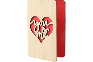 Della Stella Wooden Romantic Valentines Day Card,You and Me Anniversary Cards for Wife, Husband, Girlfriend | Wooden Memorabl