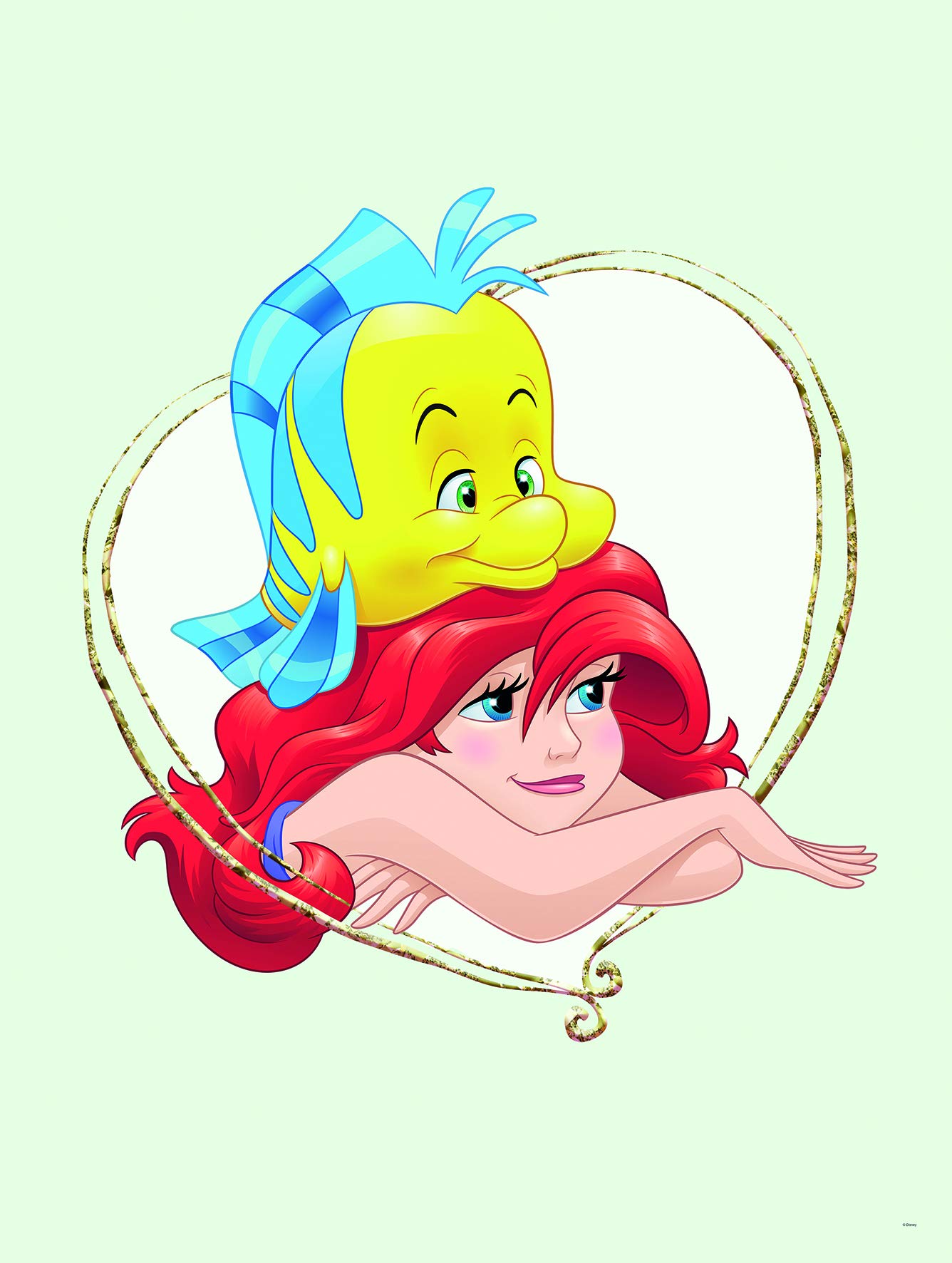 Komar Disney Wall Picture | Ariel & Fabius | Children's Room Decoration Art Print | Without Frame | WB080-30x40 | Size: 30 x 40 cm (Width x Height)