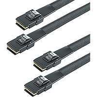 10Gtek# 6G Internal Mini SAS SFF-8087 to SFF-8087 Cable, 100-Ohms, 0.5-m(1.6ft), 2 Pack