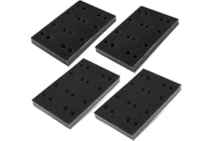 TAZKZZY 4 Pcs Soft Black Foam Sanding Pads for Support Sanding Discs, Durable Sander Interface Pad with Hook and Loop Design, Compatible with Festool RTS 400 RS 400 RTSC 400 Orbital Sander