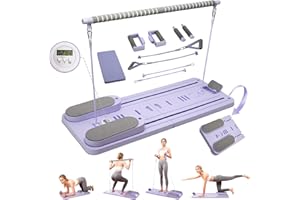 AUPAUTER Pilates Board, Foldable Pilates Reformer Kit,Portable Pilates Machine for Women Girls，All-in-1 Multifunctiona Abdominal Pilates Board Workout Equipmentl at Home Office Indoor