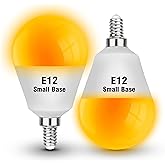 E12 Small Candelabra Base Amber Sleep Light Bulbs, 1800K Blue Light Blocking, G45 Warm Night Light Bulbs 25W-40W Equivalent, 