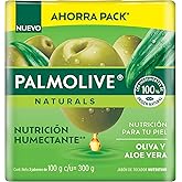 Jab&oacute;n de Tocador Palmolive Naturals Aloe y Oliva en Barra, 100 g, 3 Piezas