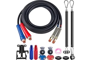YiaChuii 15 FT Semi Truck Air Line Kit Straight Heavy Duty Air Line Hoses with Gladhands, Handles, Holder and Tender Spring Kit for Trailer Truck Tractors Parts