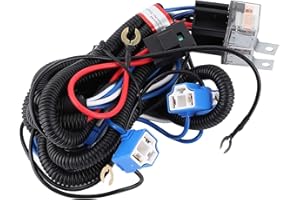 H4 Headlight Wiring Harness H4 Headlight Relay Harness Kit 4 Lights Increase Brightness Accessory for Car (Black)