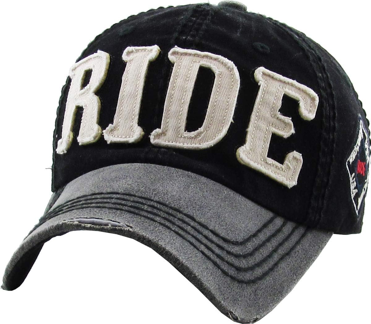 KBETHOSRide Caps Collection Distressed Baseball Cap Dad Hat Adjustable Unisex