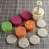 150g 5pcs Cookie Stamps Moon Cake Mold, Thickness Adjustable Christmas Cookie Press DIY Decoration Hand Press Cutter Cake Mold