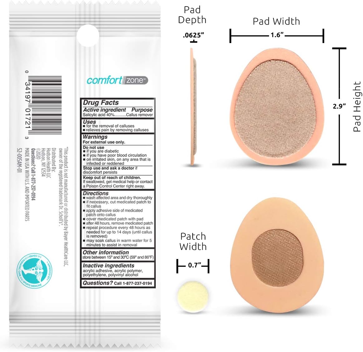 Comfort Zone Medicated Callus Removers, Effective Callus Removal Treatment with Salicylic Acid, 1 Pack: Health & Personal Care