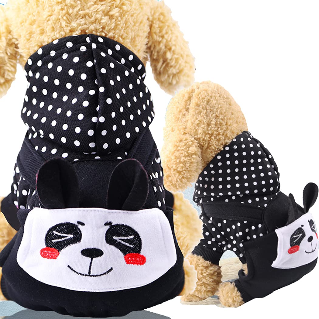 Abcsea 1 Piece Pet Hoodies, Pet Warm Clothes, Dog Sweater Hoodies, Pet Winter Clothing, Dog Clothes, Panda Pattern M Size
