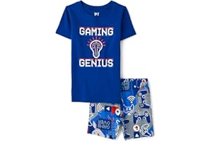 The Children's Place boys Short Sleeve Top and Shorts Snug Fit 100% Cotton 2 Piece Pajama Set