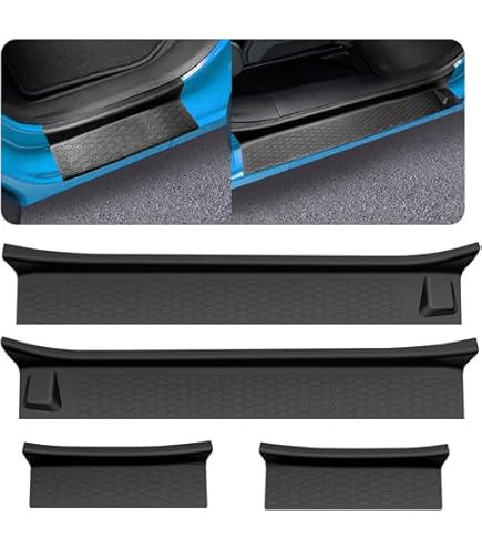 Door Sill Guards For Jeep Wrangler JL (2018‑2019) & Gladiator JT (2020) – 4‑Door Black ABS Protectors, Scratch‑Resistant, Easy Stick‑On Install