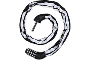 Monotre Bike Chain Lock, 5-Digit Resettable Combination Heavy Duty Anti-Theft Bike Chain Lock, 3.2ft Long Keyless Security Bike Lock with Reflective Strip for Bicycles, Scooters, Motorcycles, Doors