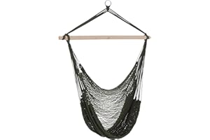 Outsunny Portable Hammock Chair, Hanging Woven Hammock Swing Chair Sleeping Bed for Outdoor Garden Yard Camping, Army Green