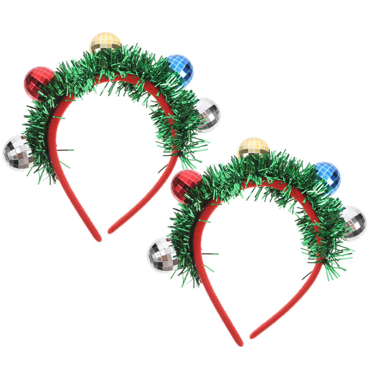 Amosfun 2 Pieces Christmas Headband with Christmas Balls Hair Accessory Headpiece Headpiece for Adults Children Party Christmas Tree Costume Accessory