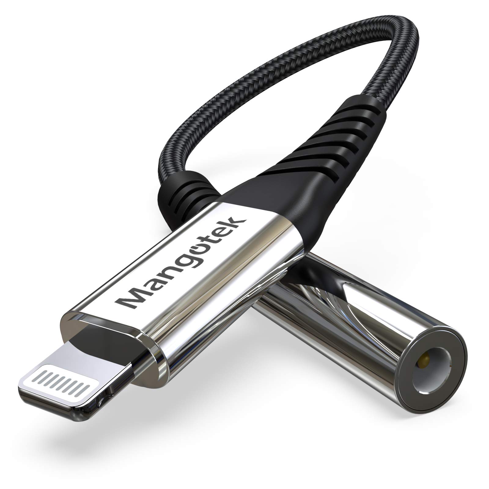 Mangotek iPhone Headphone Adapter,Apple MFI Certified Lightning to 3.5 mm Headphone Jack Adapter, Apple Dongle for iPhone iPhone 14/13/12/11/11 Pro/Pro Max/SE/X/XR/XS/8/7/iPad/iPod(Silver,1 Pack)