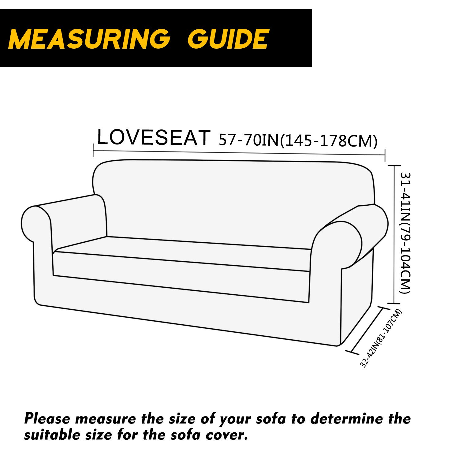 Granbest Premium Water Repellent Sofa Cover 2Piece High Stretch Couch Slipcover Super Soft