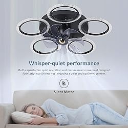KINGTORO 30IN Flush Mount Ceiling Fans with Lights