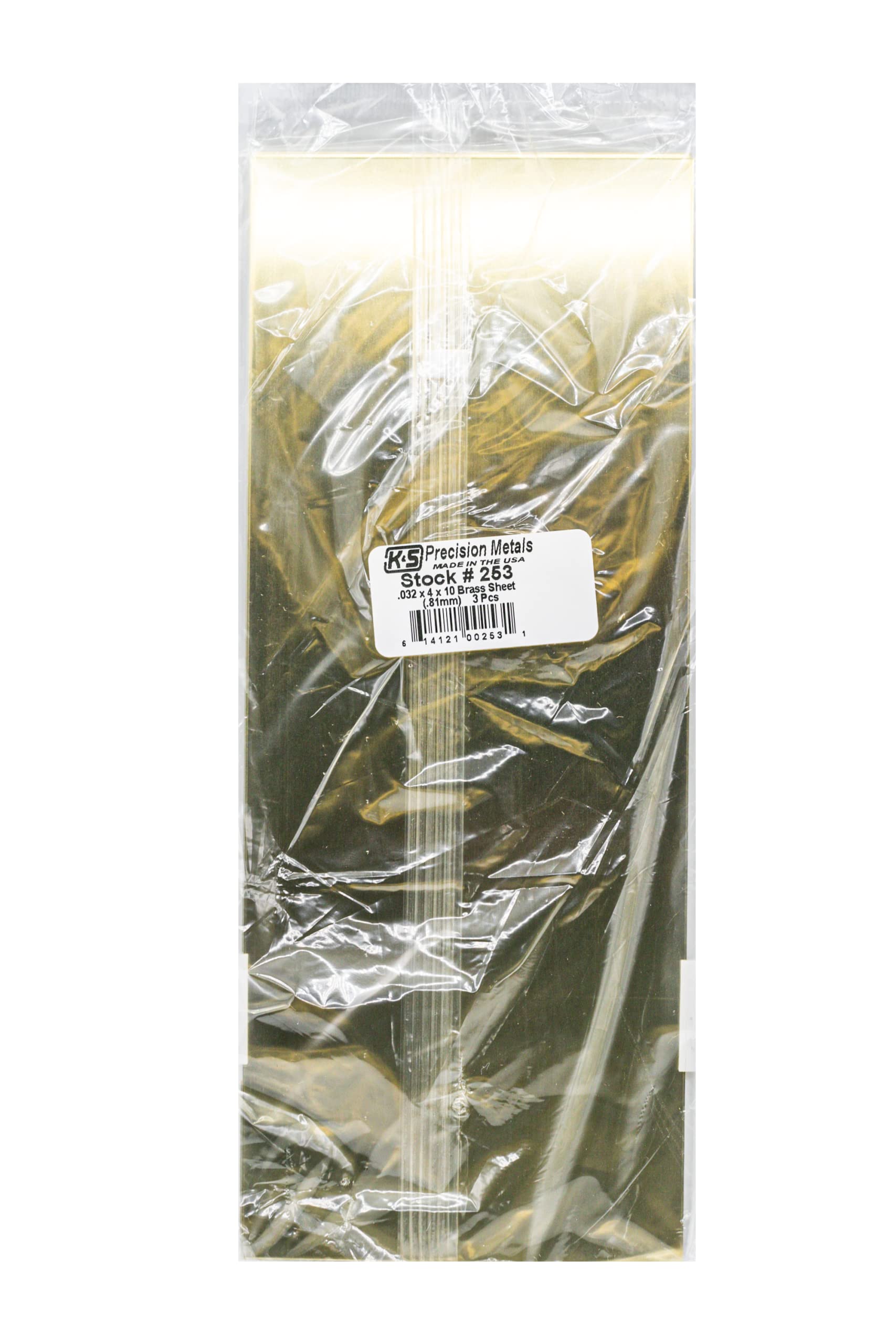 K&S Metal 000253 Plate 101.6 x 254 mm 0.005 Inch Thick 6 x 1 Piece