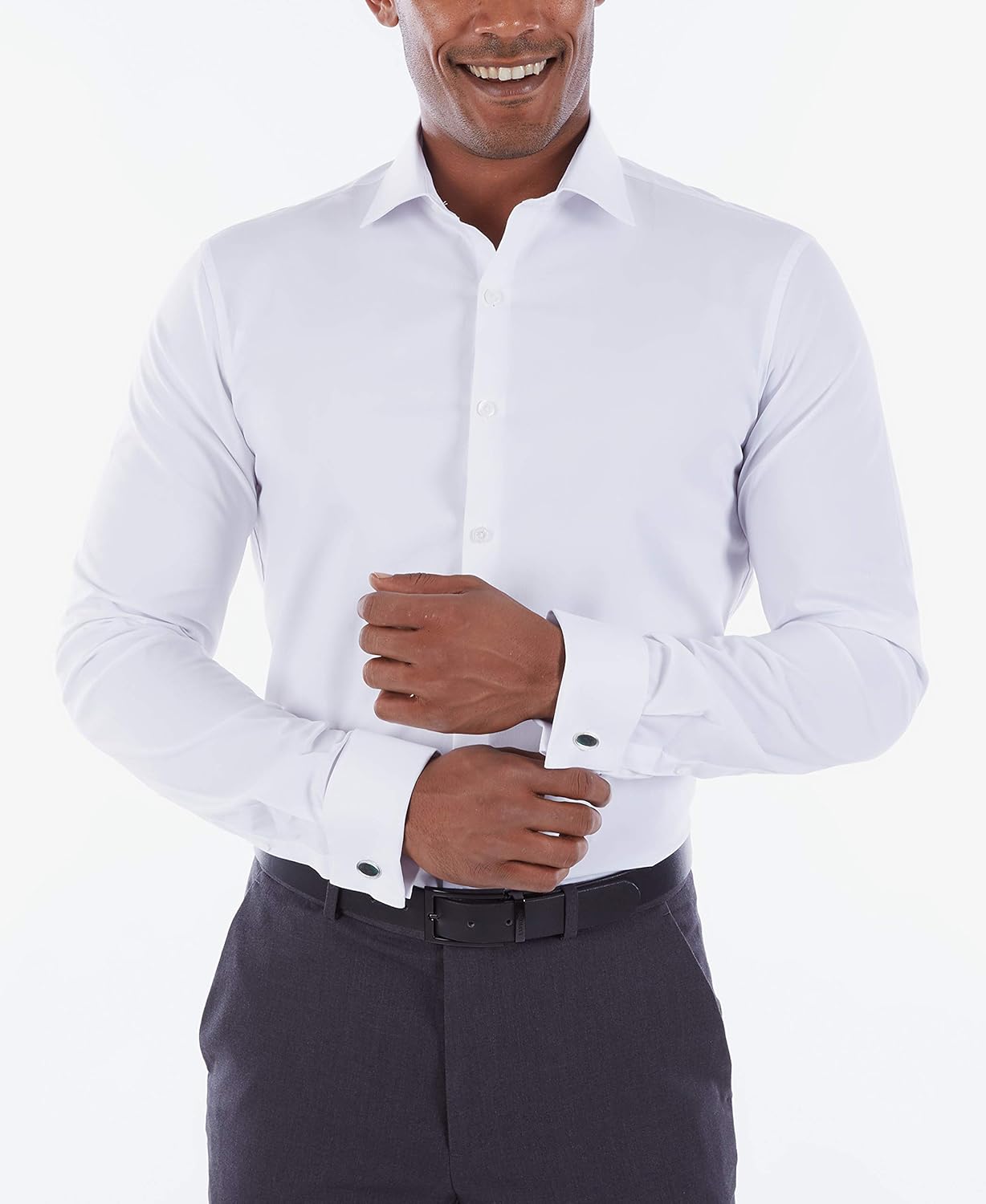 Kenneth Cole Reaction Men's Slim Fit Technicole Solid French Cuff at  Men’s Clothing store