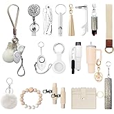 NYNPPUE Wristlet Lanyard Keychain Set for Women Wallet Pom Pom Keychain Accessories