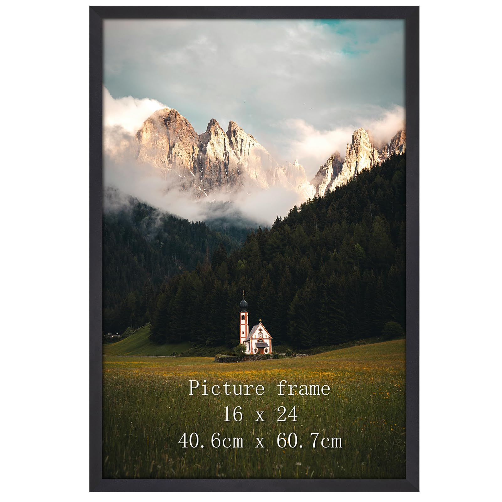Photo 1 of Giftgarden 16x24 Picture Frame Black, Textured Metal Poster Frame 24x16 for Wall Display, Single