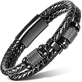 Enjoy Risingsun Men Bracelet Leather Infinity Bracelet Black Cool Jewelry gift for men multilayer stackable braclets bangle