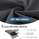 H.Versailtex Blackout Curtains 46x72 Pencil Pleat 2 Panels Tiebacks Dark Grey view 6