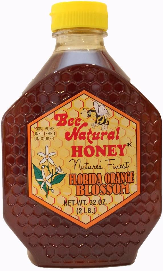 Bee Natural HoneyPure Orange Blossom Honey | South Florida Sourced, Mild Citrus Flavor, Light Color & Fresh Scent | Raw, Unfiltered, All-Natural, No Added Sugars (32 Ounces)