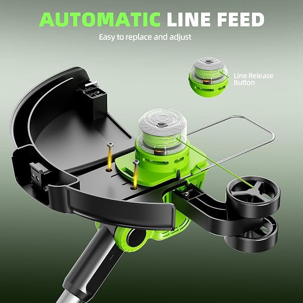 21V WEED WACKER CORDLESS & LAWN EDGER, 9000RPM ELECTRIC WEED EATER WITH 2X2.0AH BATTERY, 12″ AUTO LINE FEED STRING TRIMMER WITH 8 PCS SPOOLS, LIGHTWEIGHT EDGER LAWN TOOL FOR YARD, GREEN
