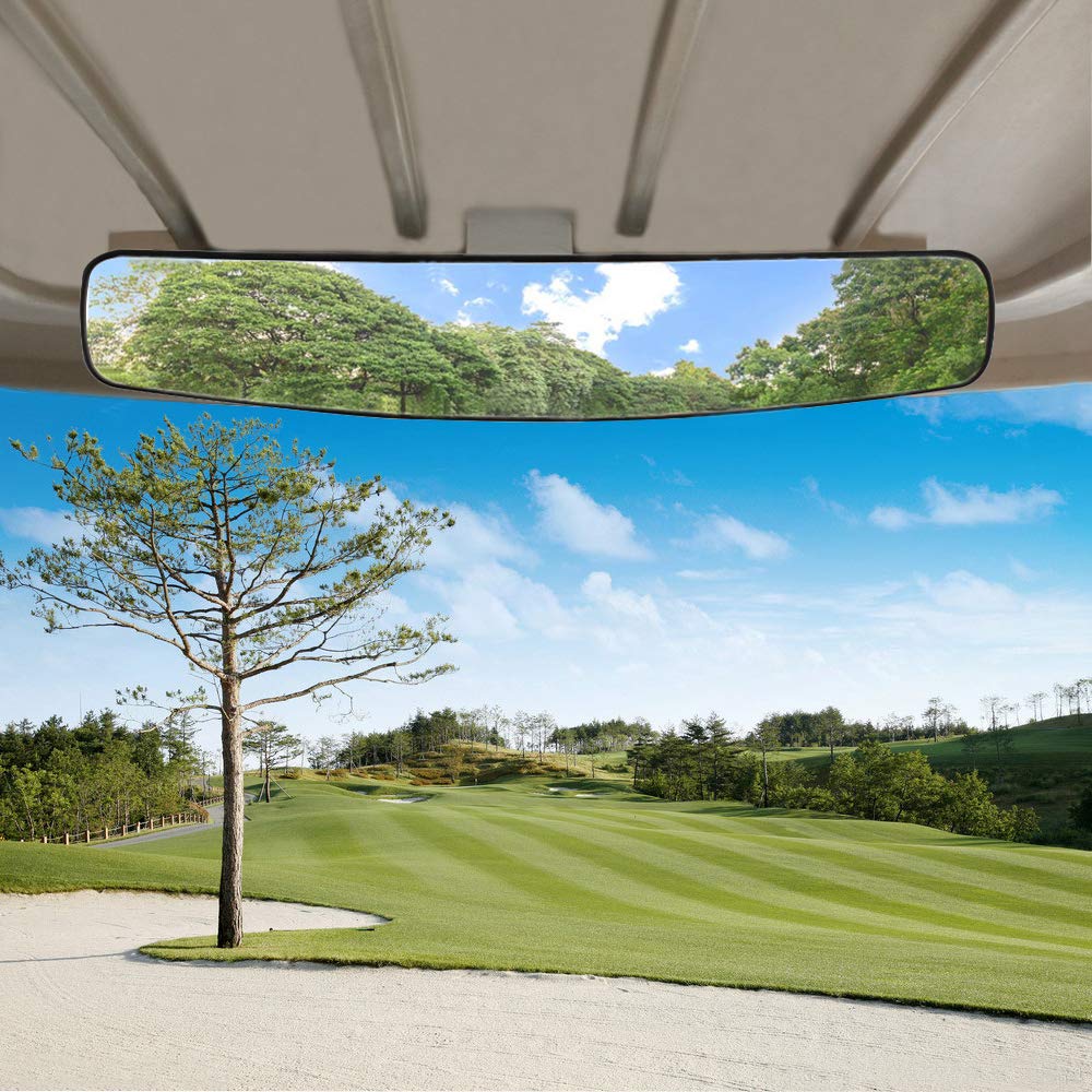 Soskakiist WLOOD Golf Cart Rear View Mirror 16.5 Inch Extra Wide Panoramic Golf Cart Rear View Mirror Fit for EZGO, Yamaha, Club Car(Golf Cart Mirror)