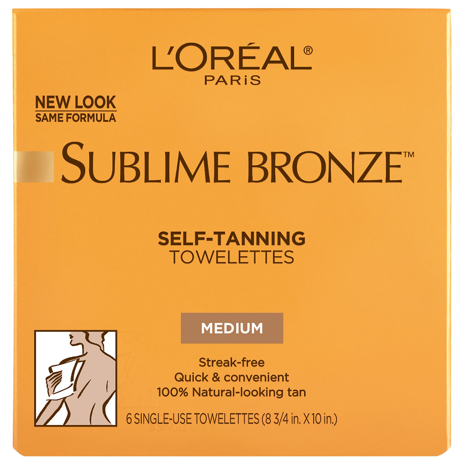 Self Tanner, L'Oreal Paris Sublime Bronze Self-Tanning Towelettes, Streak-Free, Natural Looking Tan, 6 ct.: Beauty