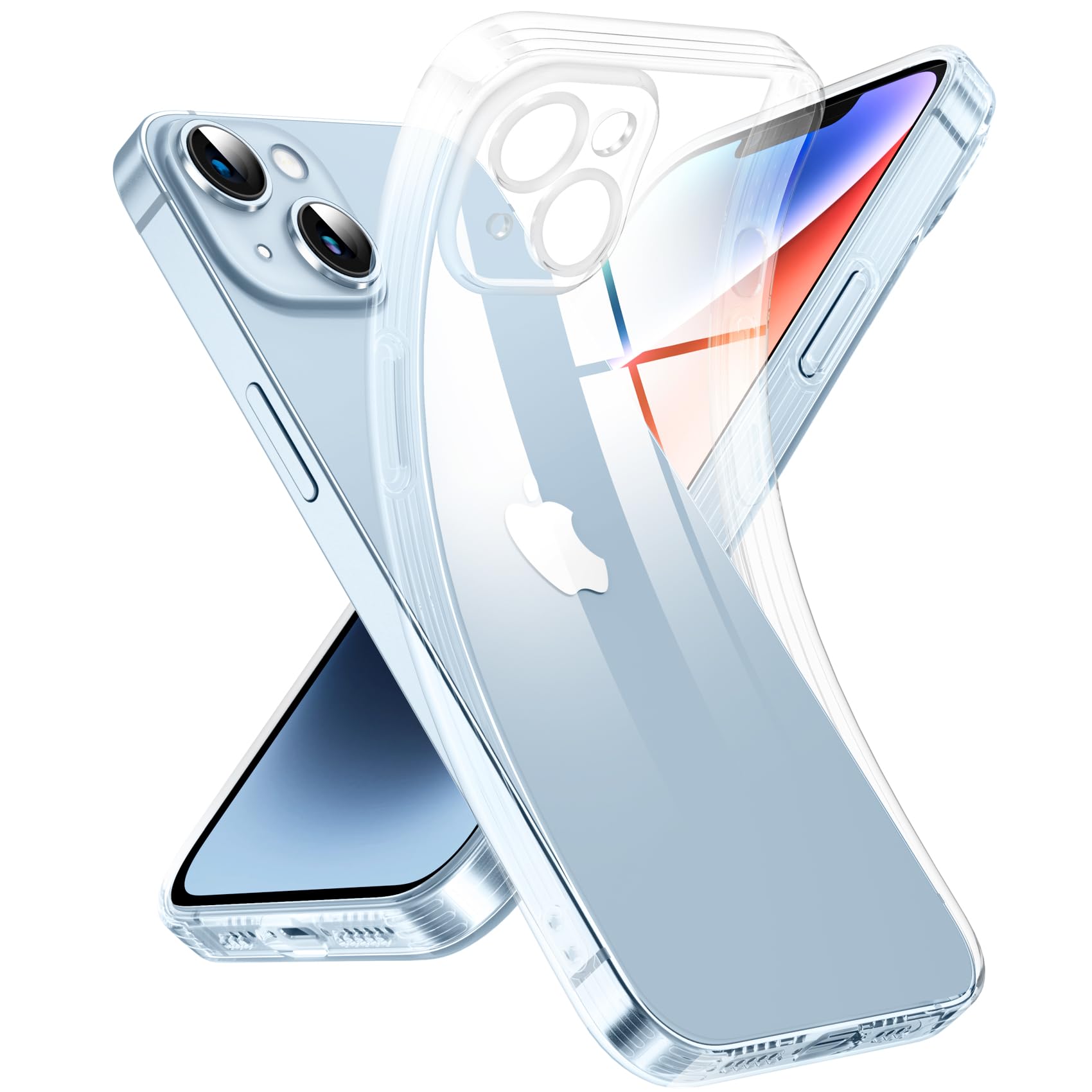 Supdeal Crystal Clear Case for iPhone 14, [Never Yellow] [Camera Protection], Thin Slim Fit Transparent Soft Silicone Phone Protective Case Cover, 6.1 Inch, Transparent — image 1