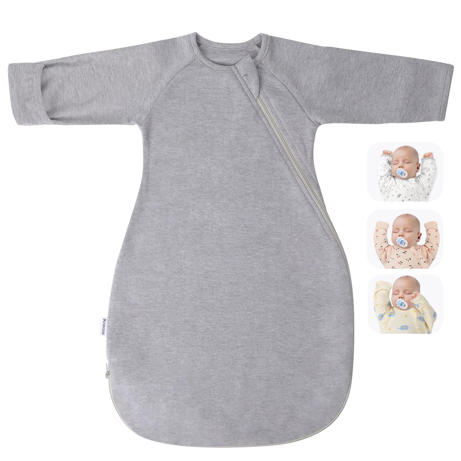 Photo 1 of Knirose Transitional Swaddle Sack with Arms Up & Sleeves, Mitten Cuffs, 2-Way Zipper, Sleeping Sacks for Newborns - Calms Startle Reflex, Boys & Girls Sleep Bag