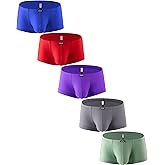 iKingsky Men's Breathable Bulge Boxer Briefs Sexy Low Rise Pouch Shorts Soft Underpanties for Men