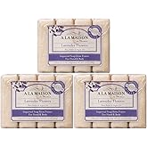 A LA MAISON - Lavender Aloe Bar Soap - Triple French Milled Natural Moisturizing Hand Soap Bar (4 Bars of Soap, 3.5 oz)