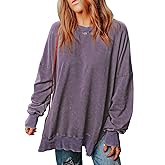 SHEWIN Womens Sweatshirt Casual Long Sleeve Crewneck Lightweight Pullover Tops Loose Sweatshirts