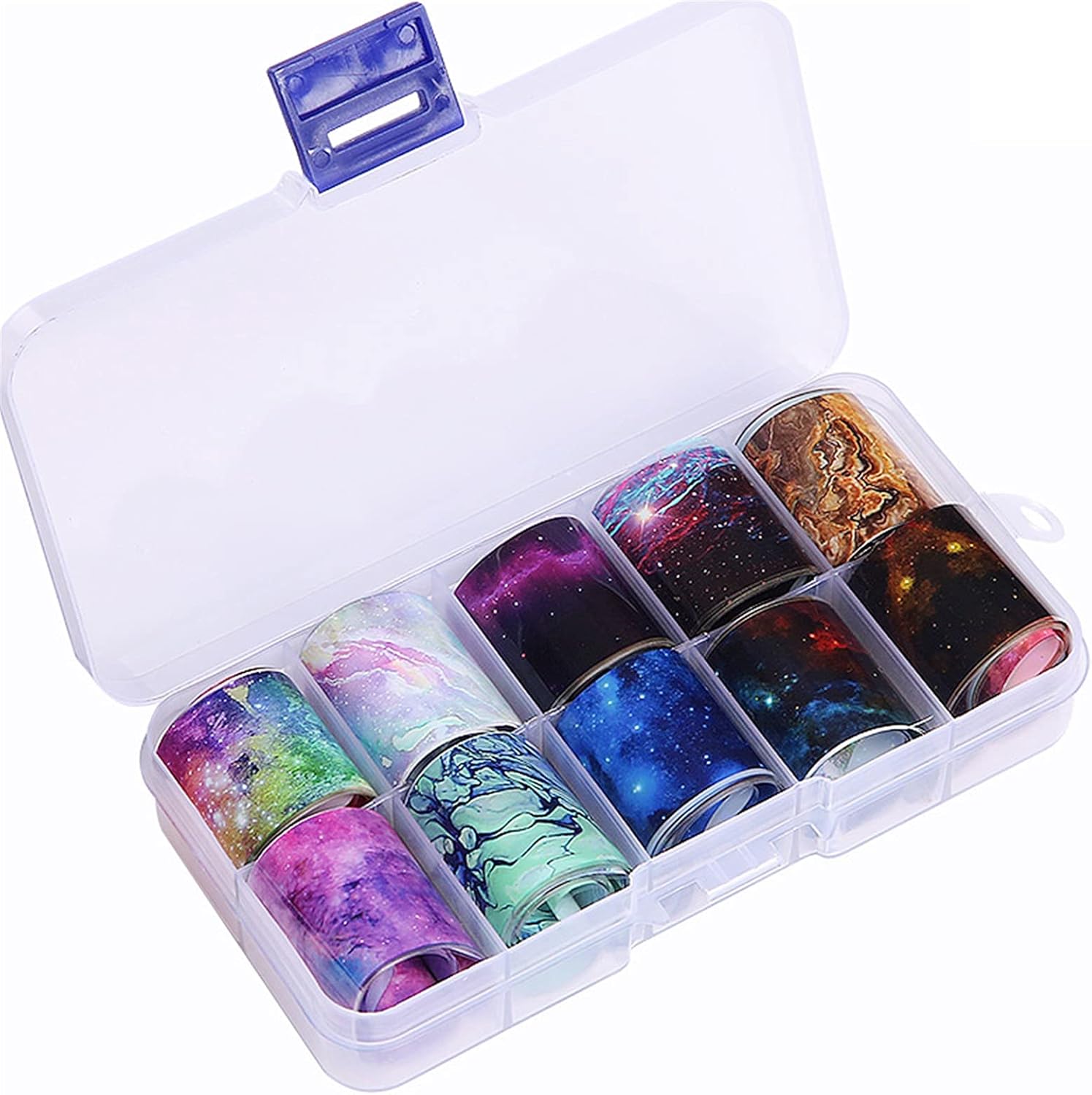 Nail Sticker, 7 Set Accessories Wraps Adhesive Decals Nails Decoration Holographic Nail Transfer Starry Paper (Color : 7set): Home & Kitchen