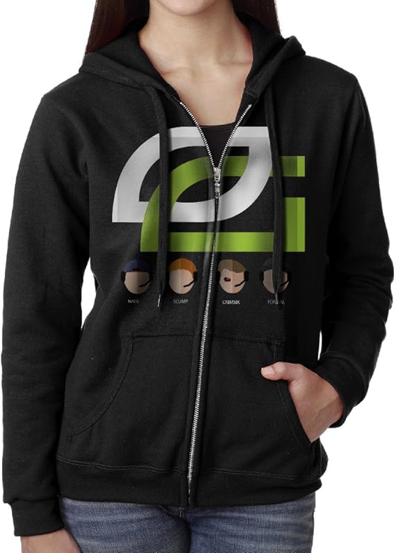 KIHOYG Women's OpTic Gaming Logo Hooded Zip Front