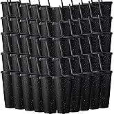 Honeydak 60 Pack Tumbler with Straw and Lid Bulk Cups for Gifts Glitter Plastic Coffee Cups 24-27 oz Reusable Water Bottle Iced Coffee Travel Mug Party Favors for Birthdays Travel (Black)