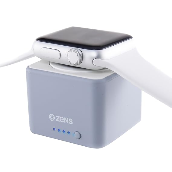 ZENS Apple Mfi-zertifizierte Apple Watch Powerbank Grau 1300 mAh Akku-Kapazität - Made for Apple Watch