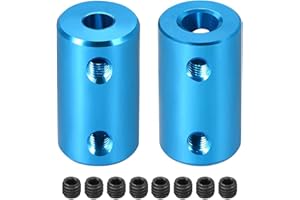 TA-VIGOR 2pcs 5mm to 6mm Shaft Coupling Set Screw, L25 x D14 Bore Rigid Shaft Coupler Joint Connector Aluminum Alloy for 3D Printer,DIY Robots, CNC Machine,Motor Accessories, Blue