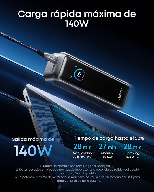 Prime Power Bank 20.100 mAh, 220 W, 3 Puertos
