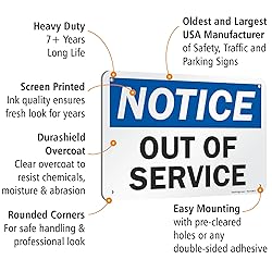SmartSign-U9-2382-NA "Notice - Out Of Service" Sign