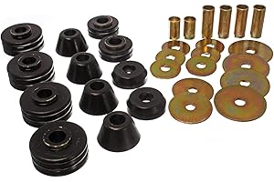 Energy Suspension 34109G Body Bushings - Energy Suspension Body Mount Bushings Body Mount Bushings - Polyurethane - Black - Chevy - GMC - C10 - C15 - C1500 Pickup - Set of 12